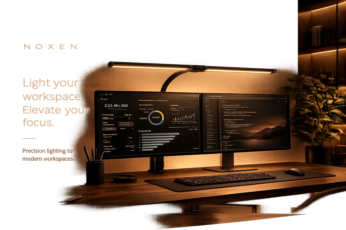 NOXEN Dual Arc — Wide Desk Light for Large Workspaces